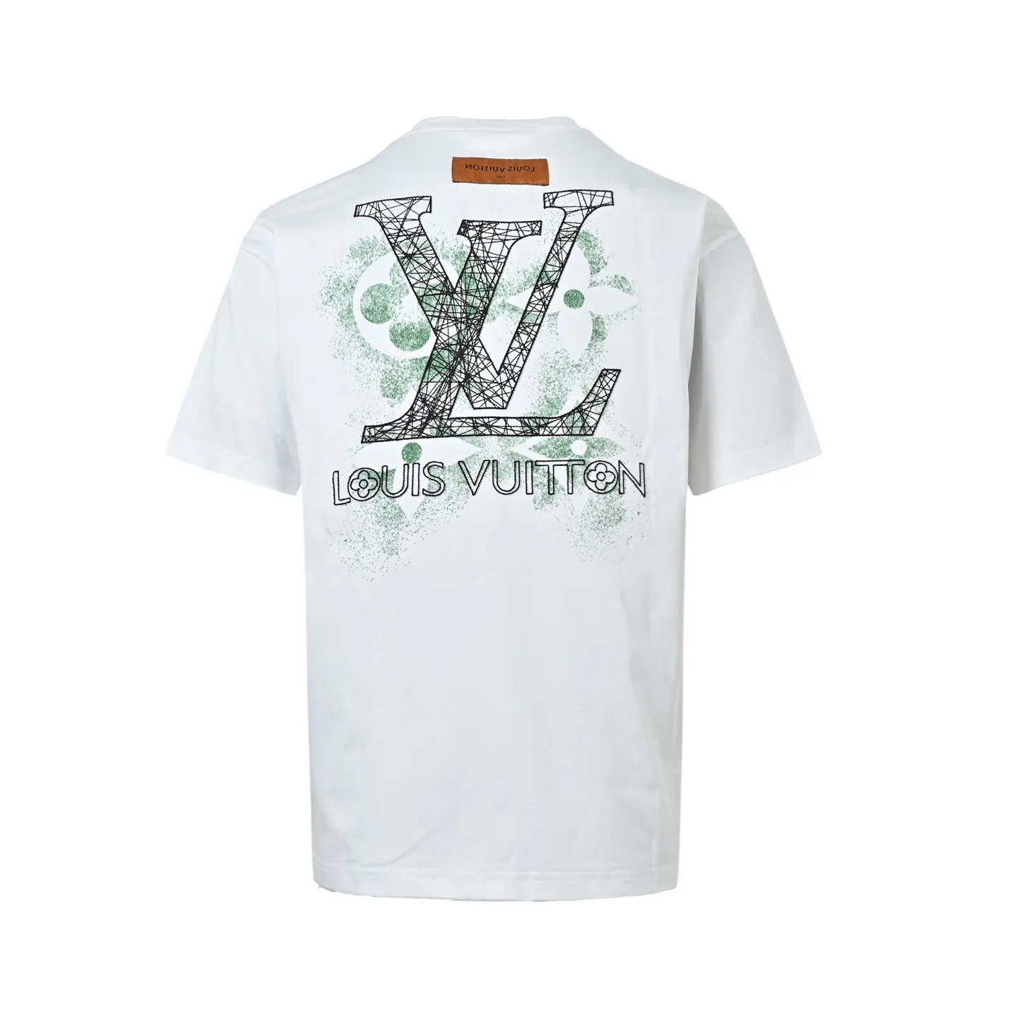 Louis Vuitton/Louis Vuitton inkjet presbyopic line logo embroidered short sleeves